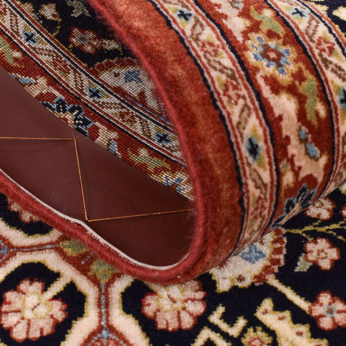 Tapis de couloir Tapis persan - Ghom - Royal - 201 x 52 cm - beige foncé