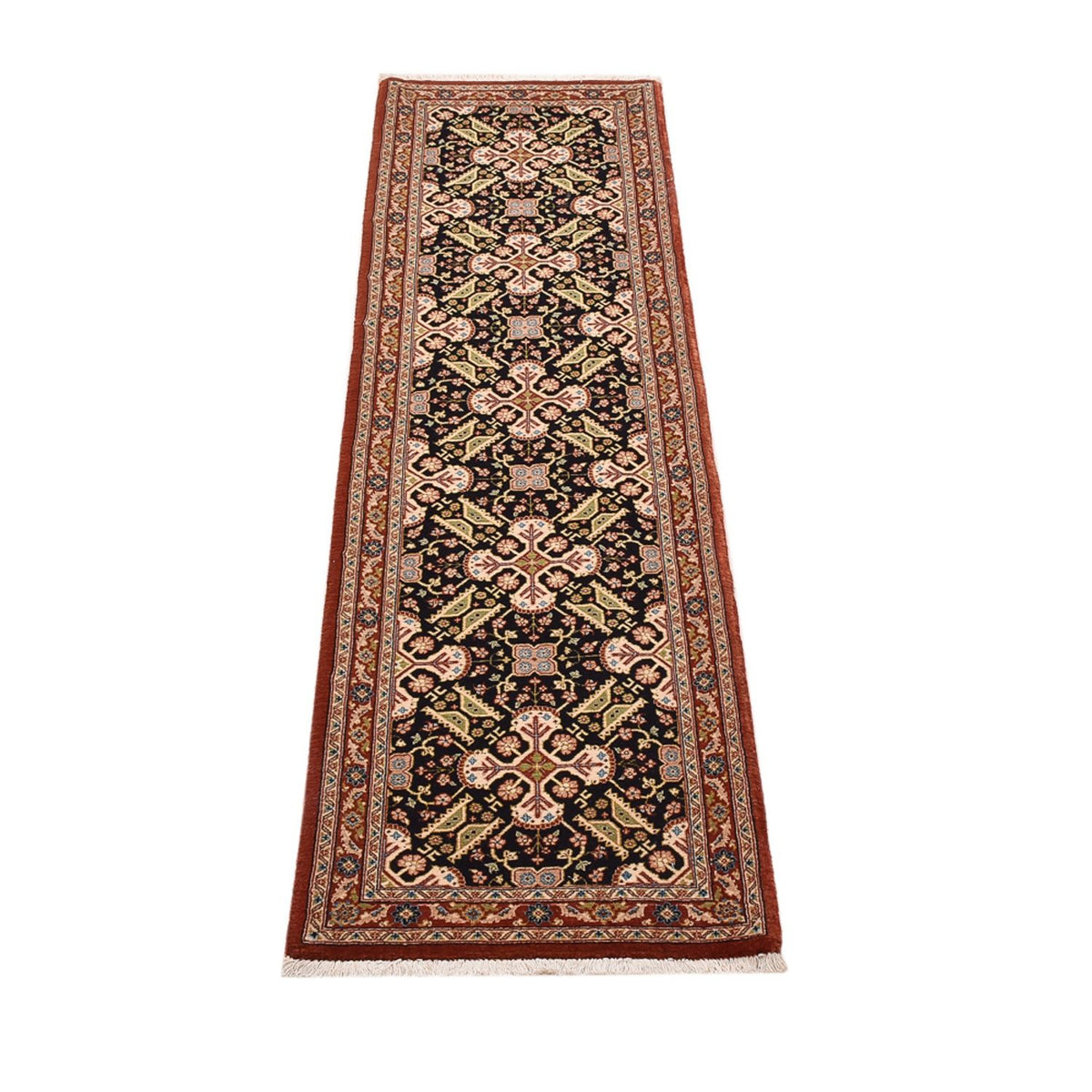 Tapis de couloir Tapis persan - Ghom - Royal - 201 x 52 cm - beige foncé