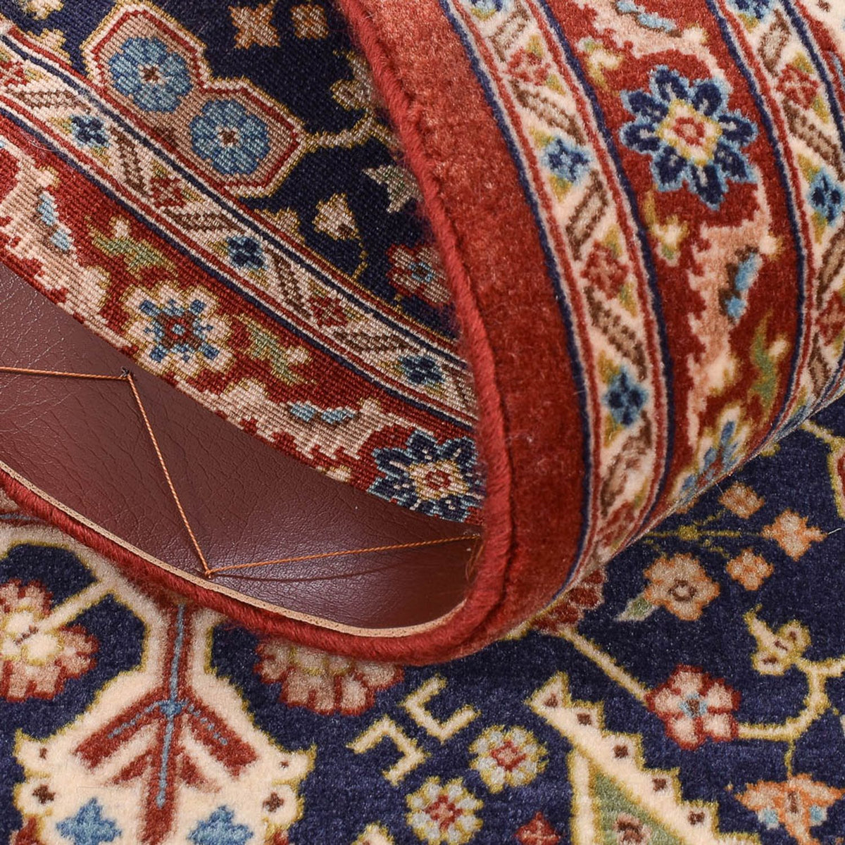 Tapis de couloir Tapis persan - Ghom - Royal - 202 x 52 cm - beige foncé