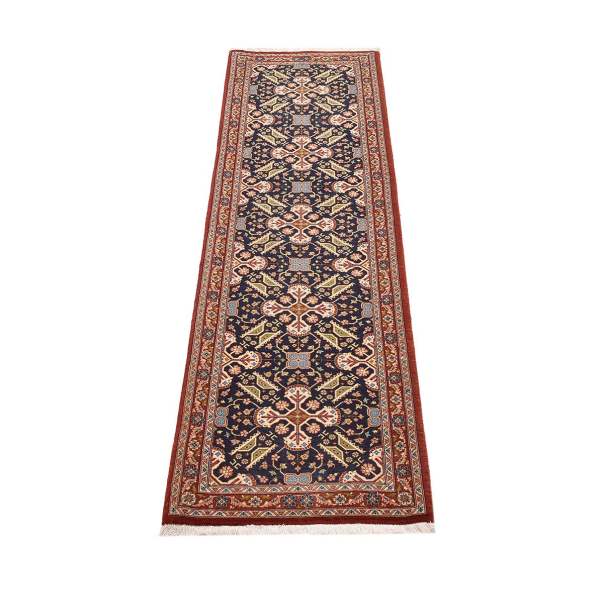 Tapis de couloir Tapis persan - Ghom - Royal - 202 x 52 cm - beige foncé