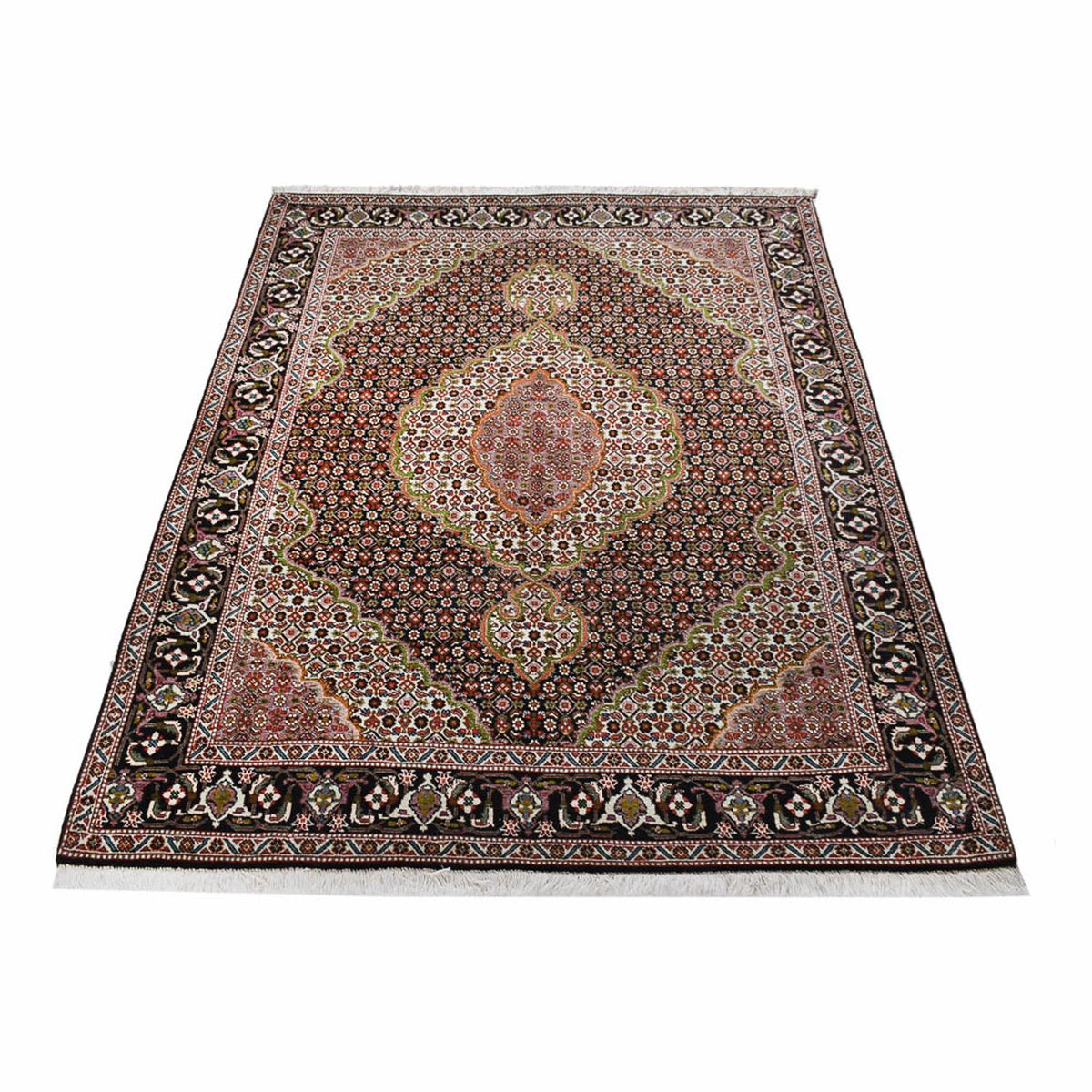 Tapis persan - Tabriz - Royal - 203 x 150 cm - marron foncé
