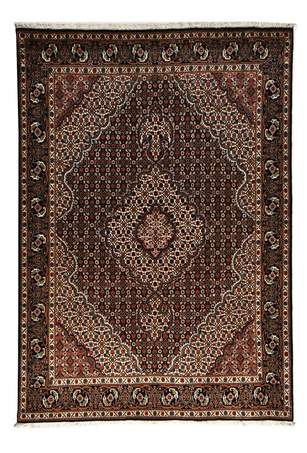 Tapis persan - Tabriz - Royal - 200 x 152 cm - marron foncé