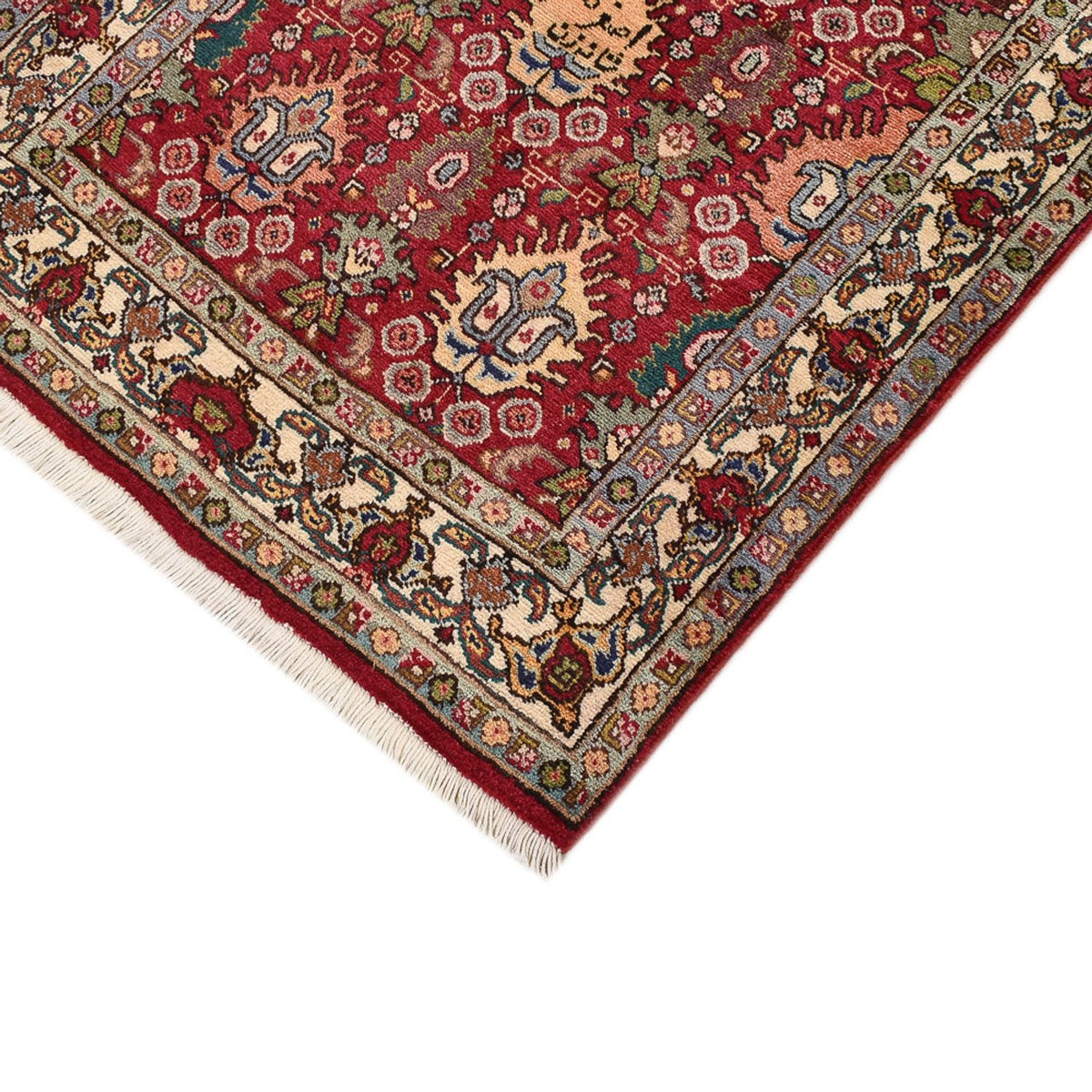 Tapis de couloir Tapis persan - Tabriz - Royal - 408 x 80 cm - rouge clair