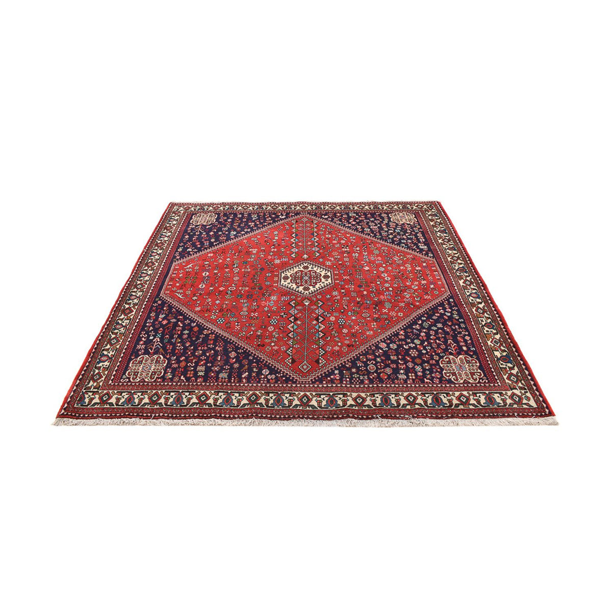 Tapis persan - Nomadic carré  - 205 x 197 cm - rouge