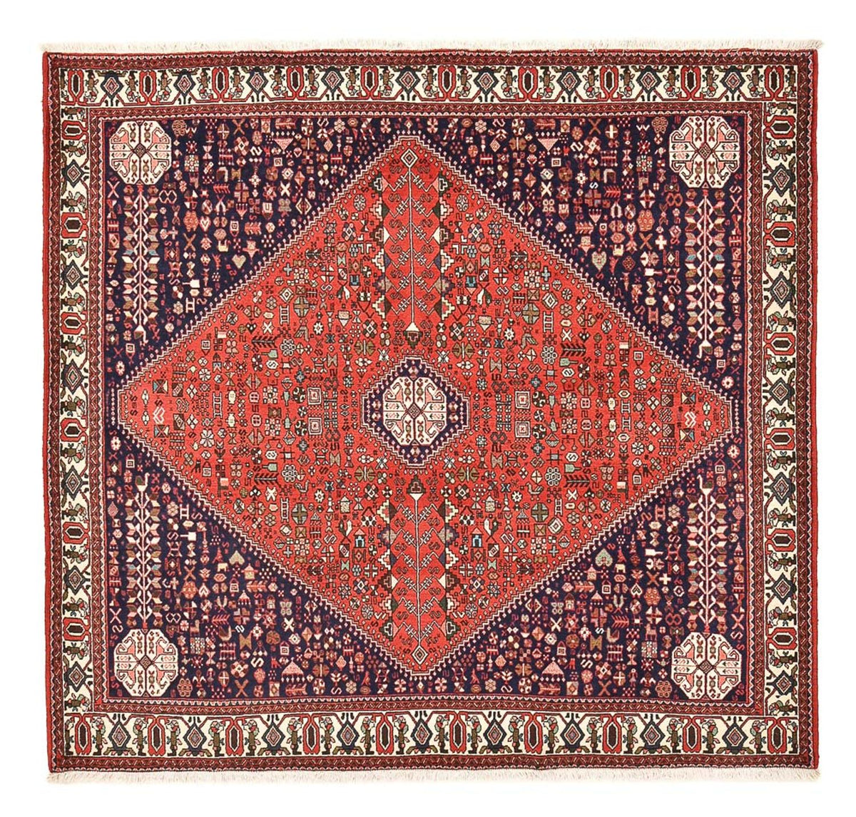 Tapis persan - Nomadic carré  - 208 x 199 cm - rouge