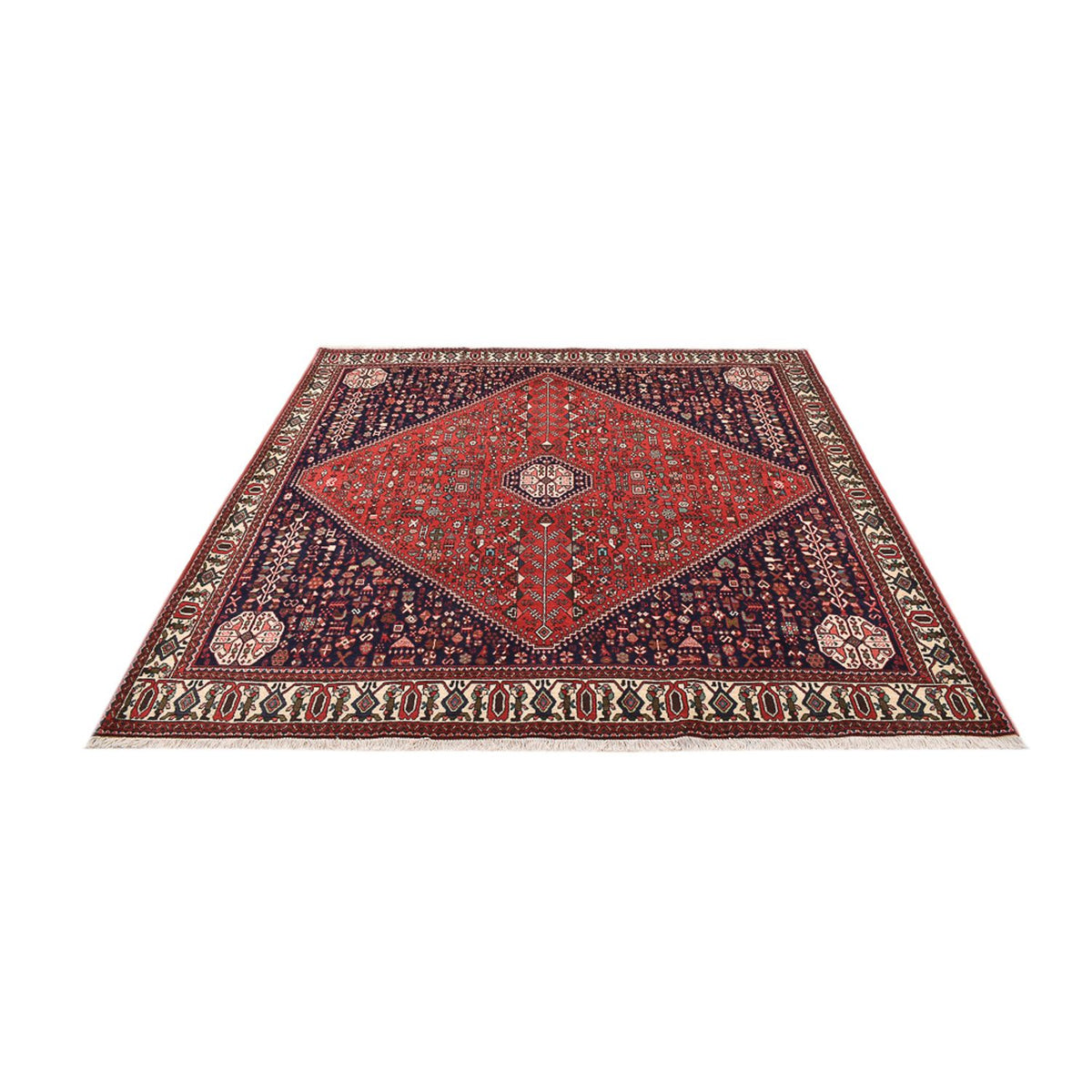 Tapis persan - Nomadic carré  - 208 x 199 cm - rouge