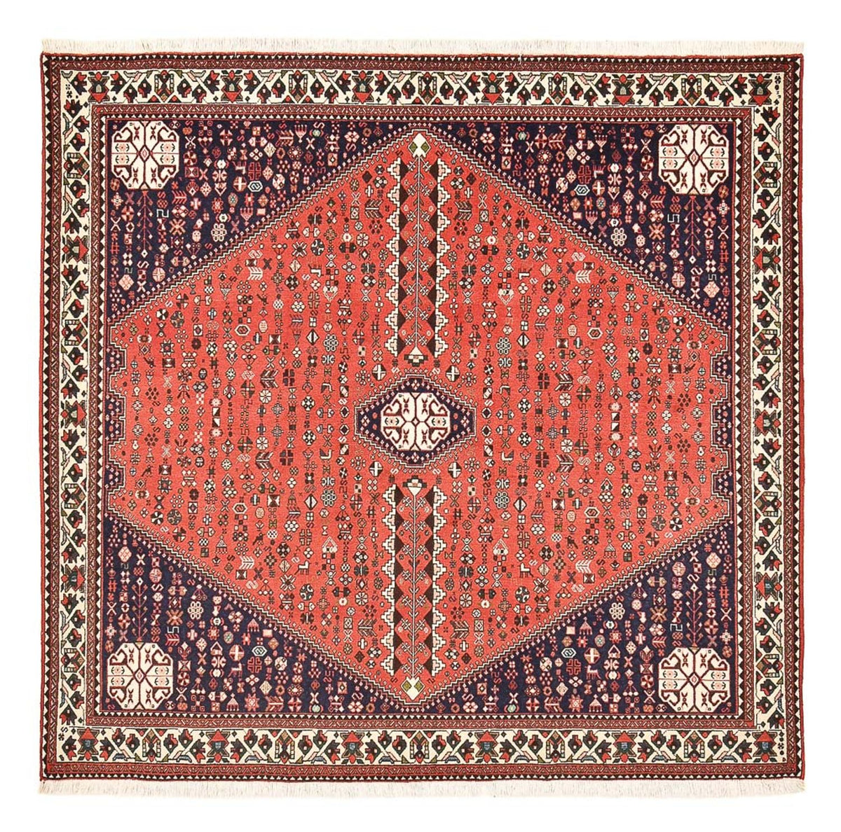 Tapis persan - Nomadic carré  - 199 x 198 cm - rouge