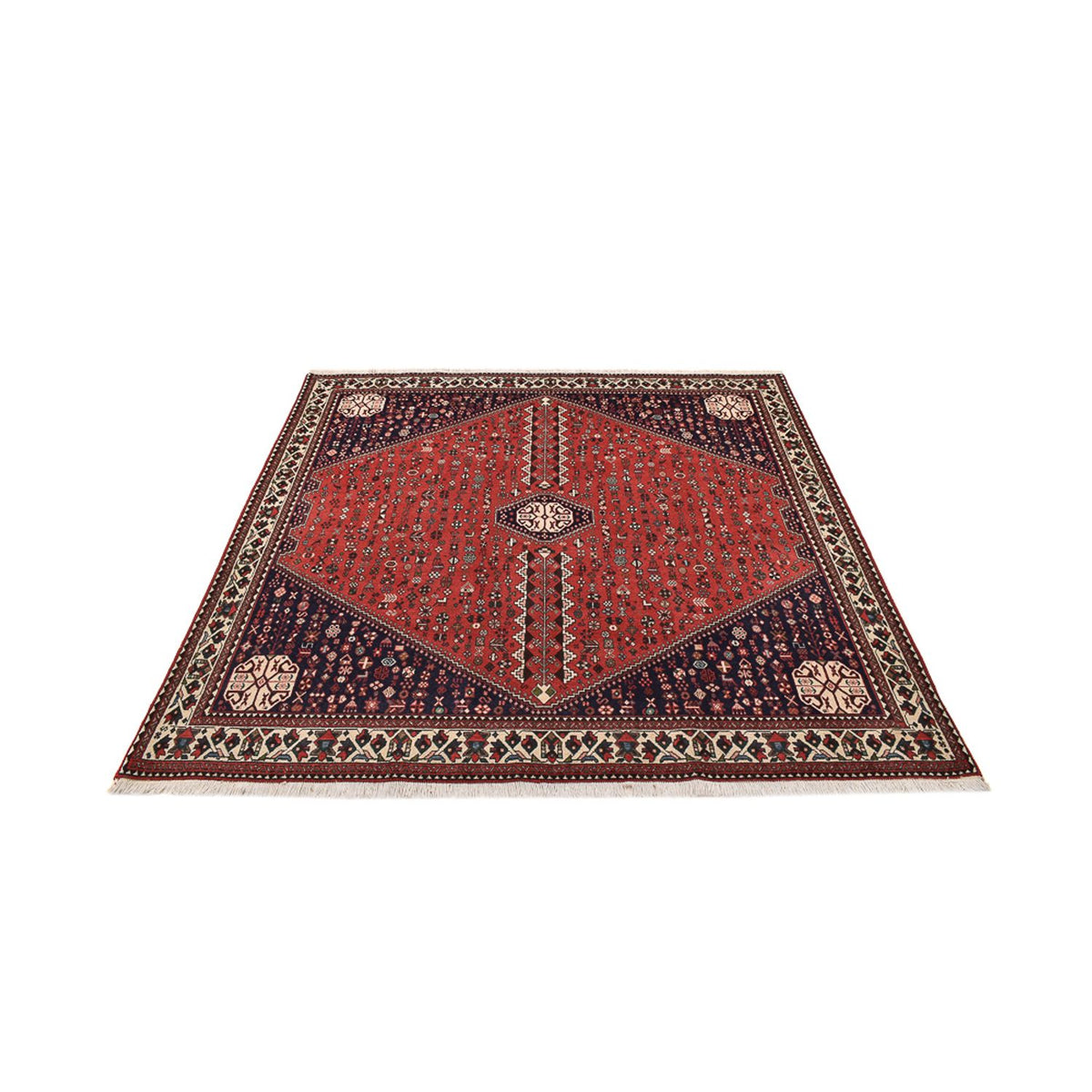 Tapis persan - Nomadic carré  - 199 x 198 cm - rouge