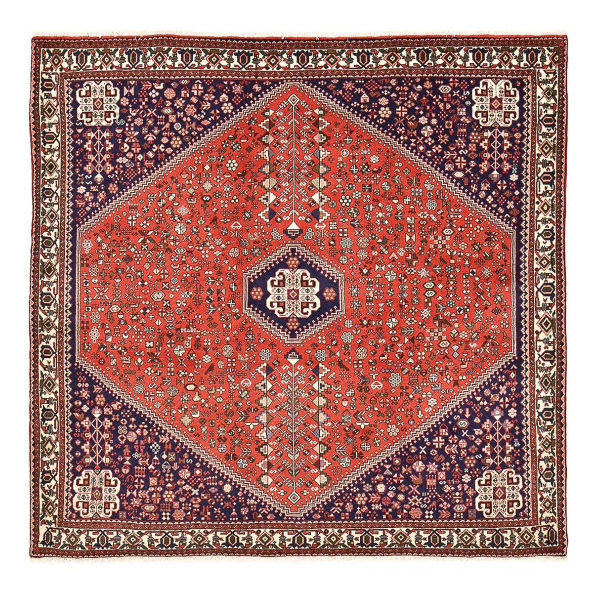 Tapis persan - Nomadic carré  - 202 x 201 cm - rouge