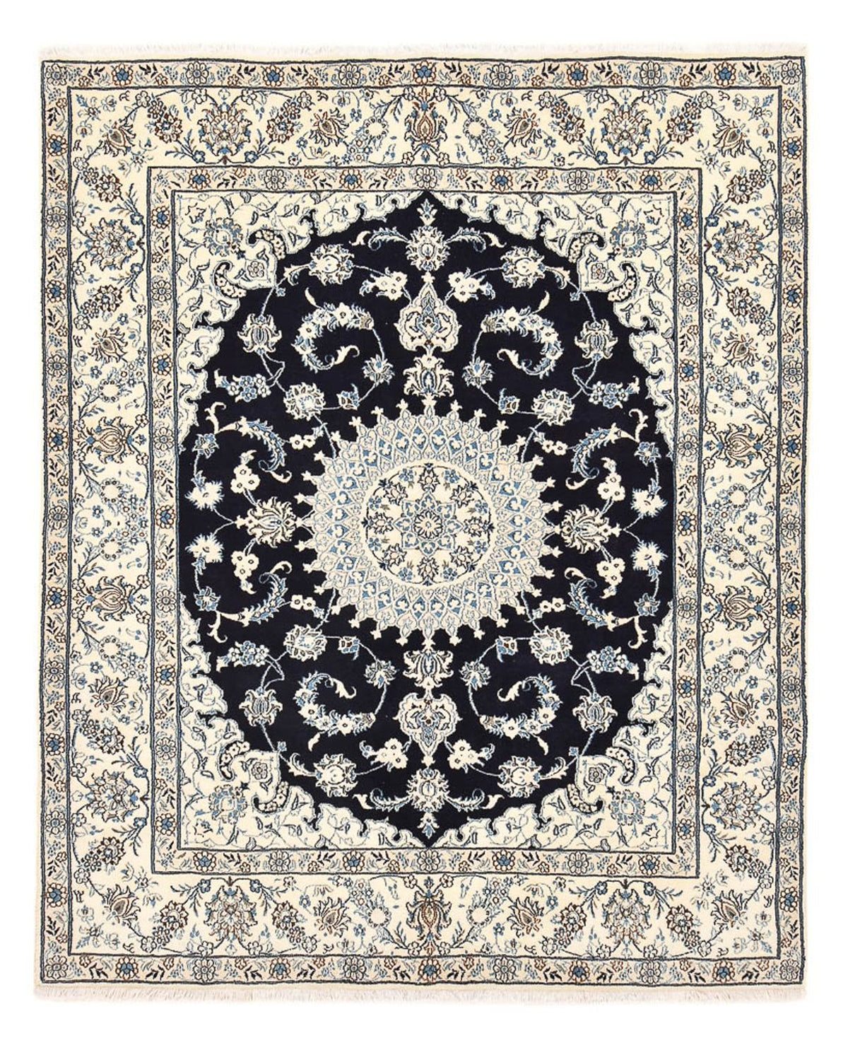 Tapis persan - Nain - 300 x 250 cm - bleu foncé