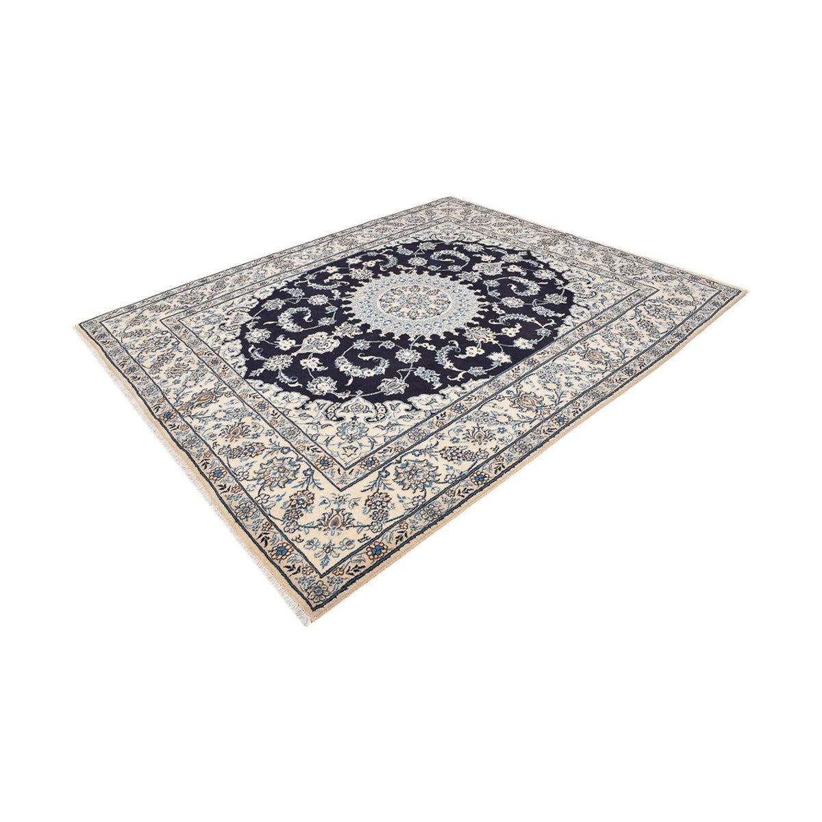 Tapis persan - Nain - 300 x 250 cm - bleu foncé