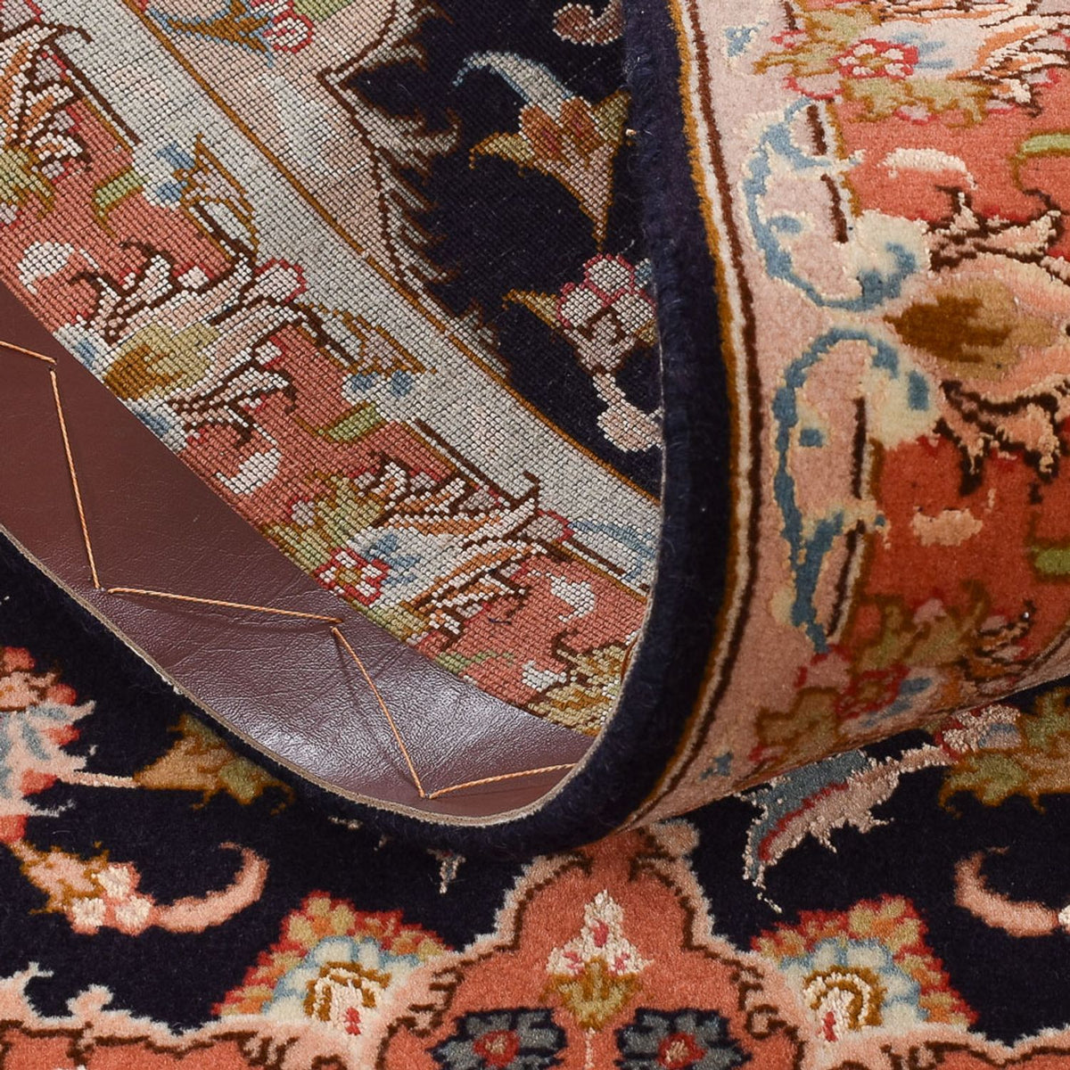 Tapis de couloir Tapis persan - Tabriz - Royal - 288 x 69 cm - bleu foncé