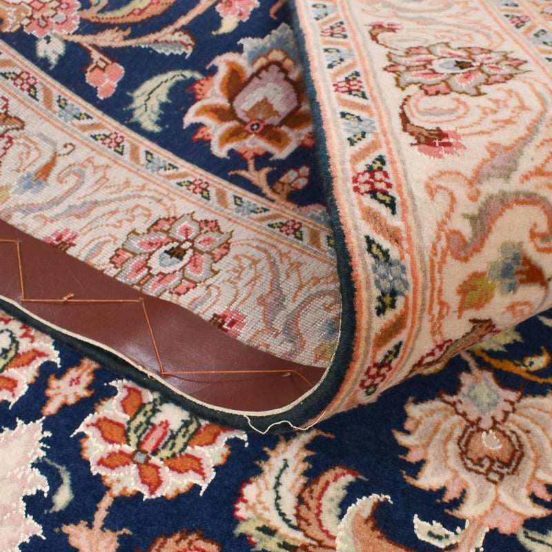 Tapis de couloir Tapis persan - Tabriz - Royal - 310 x 83 cm - bleu foncé