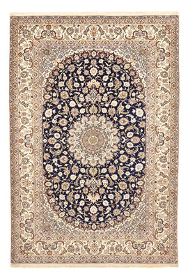 Tapis persan - Isfahan - Premium - 304 x 203 cm - bleu foncé