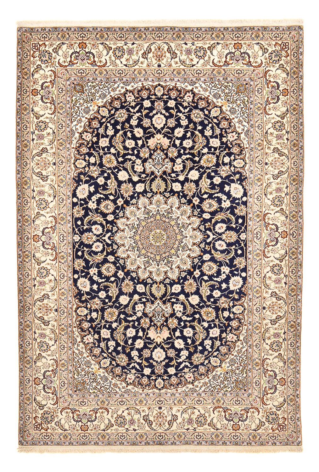 Tapis persan - Isfahan - Premium - 304 x 203 cm - bleu foncé