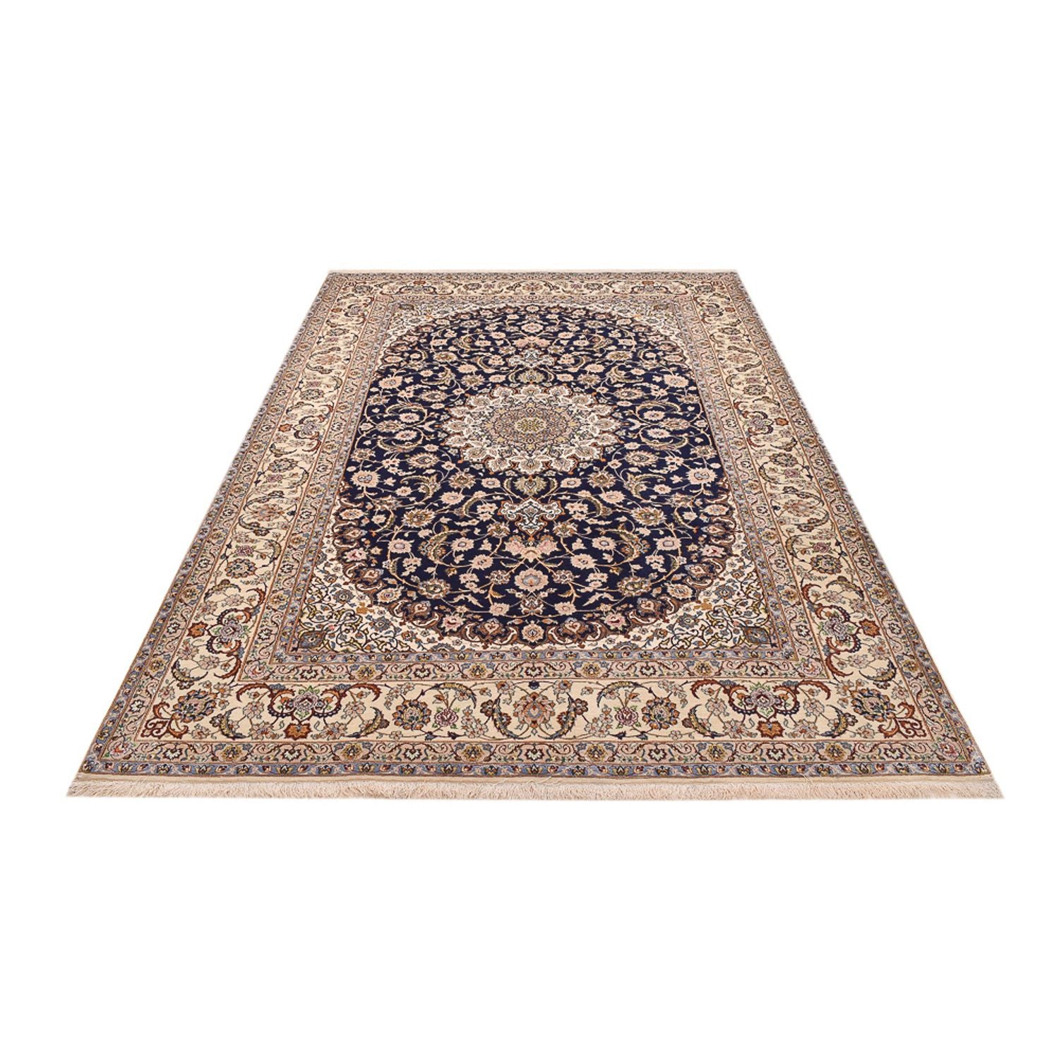 Tapis persan - Isfahan - Premium - 304 x 203 cm - bleu foncé