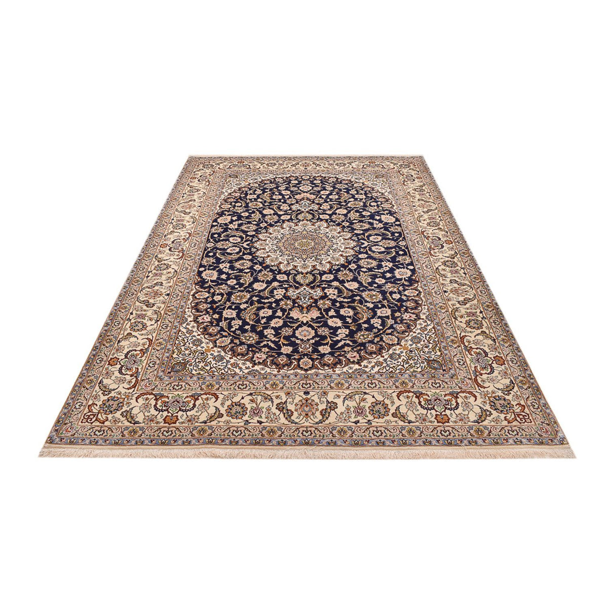 Tapis persan - Isfahan - Premium - 304 x 203 cm - bleu foncé