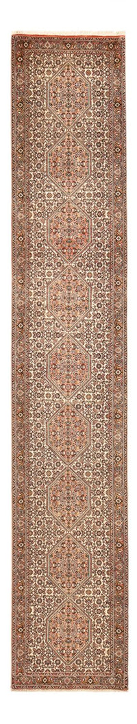 Tapis de couloir Tapis persan - Bidjar - 400 x 72 cm - beige foncé