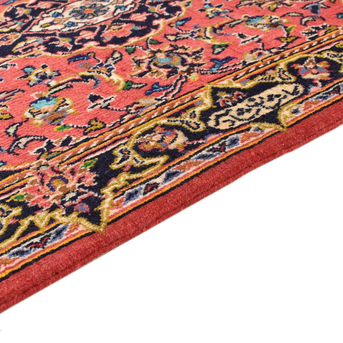 Tapis persan - Keshan - 100 x 70 cm - rouge clair