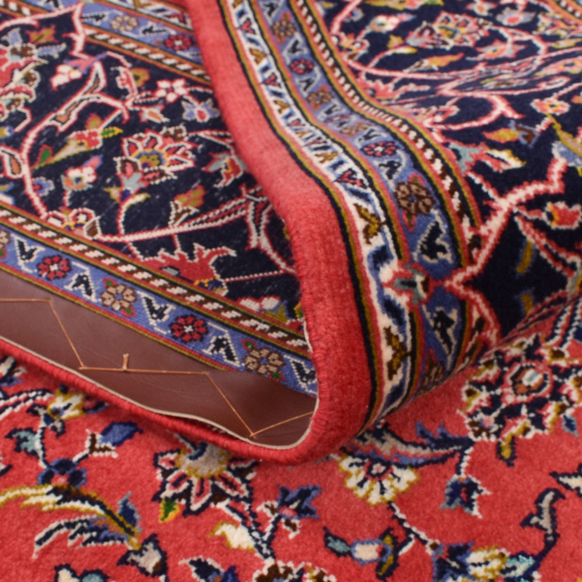 Tapis persan - Keshan - 222 x 142 cm - rouge clair