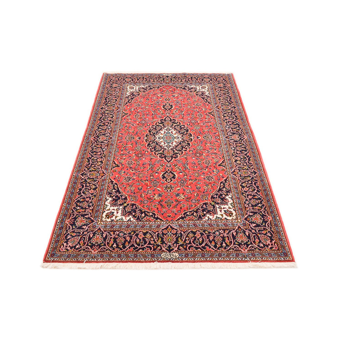 Tapis persan - Keshan - 222 x 142 cm - rouge clair