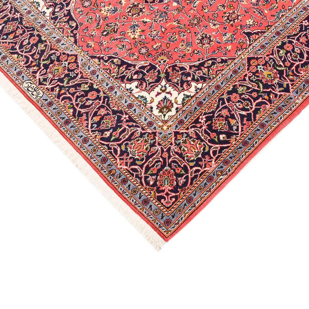 Tapis persan - Keshan - 217 x 138 cm - rouge clair
