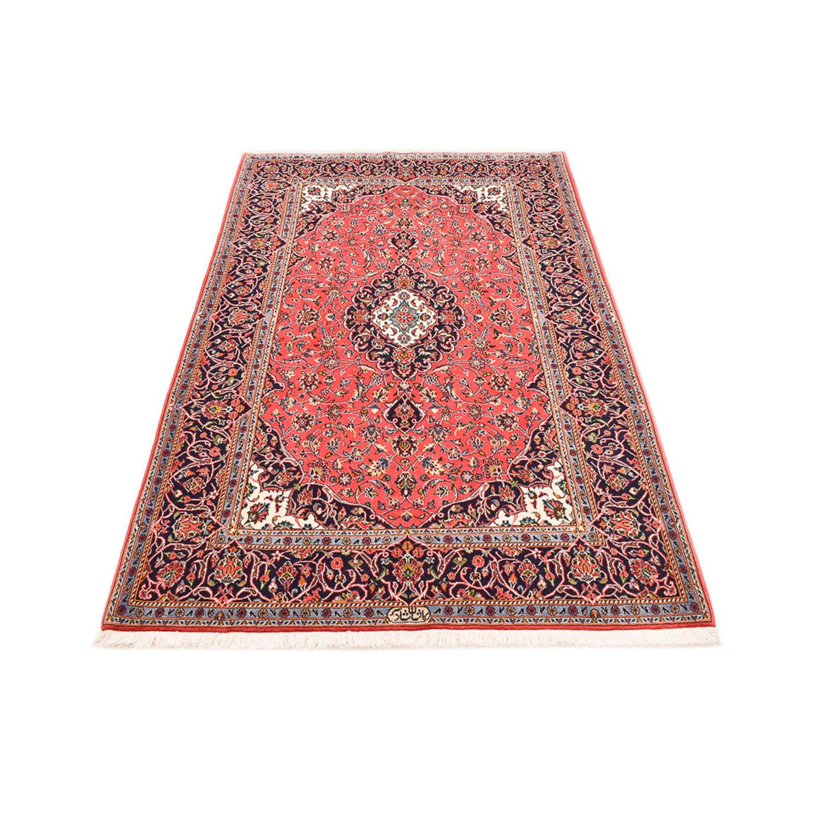 Tapis persan - Keshan - 217 x 138 cm - rouge clair