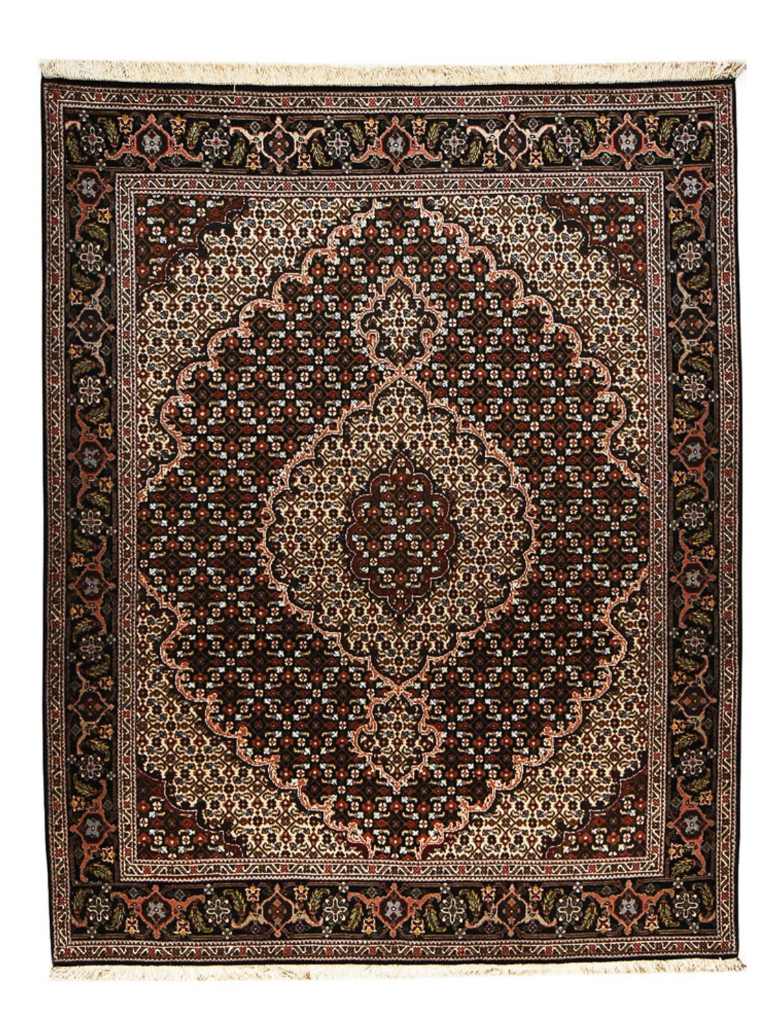 Tapis persan - Tabriz - Royal - 200 x 151 cm - marron foncé