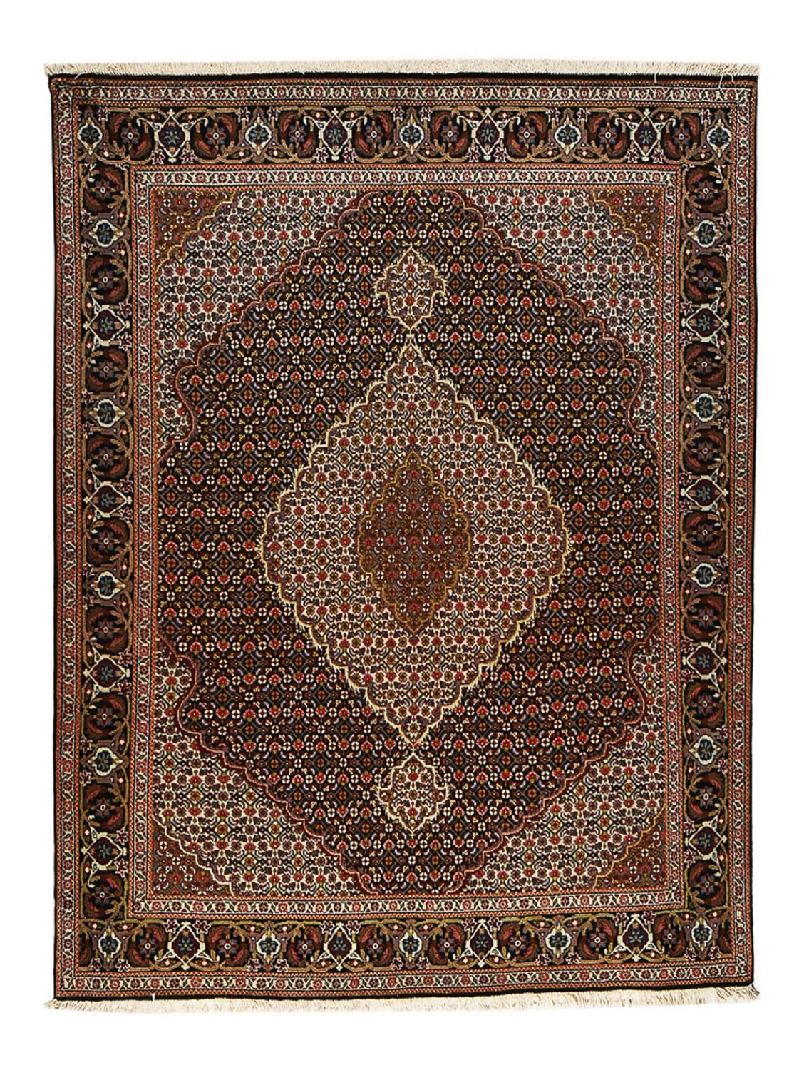 Tapis persan - Tabriz - Royal - 195 x 150 cm - marron foncé