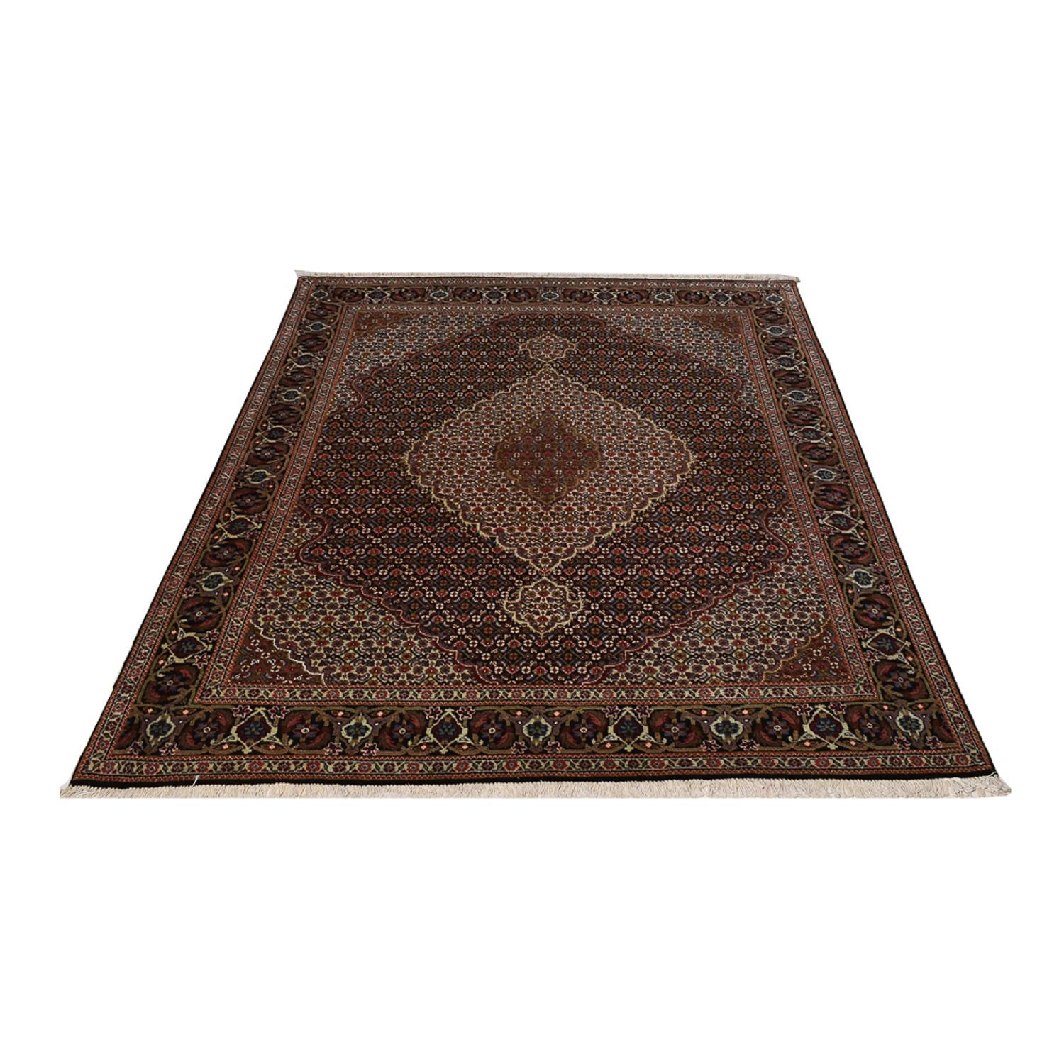 Tapis persan - Tabriz - Royal - 195 x 150 cm - marron foncé