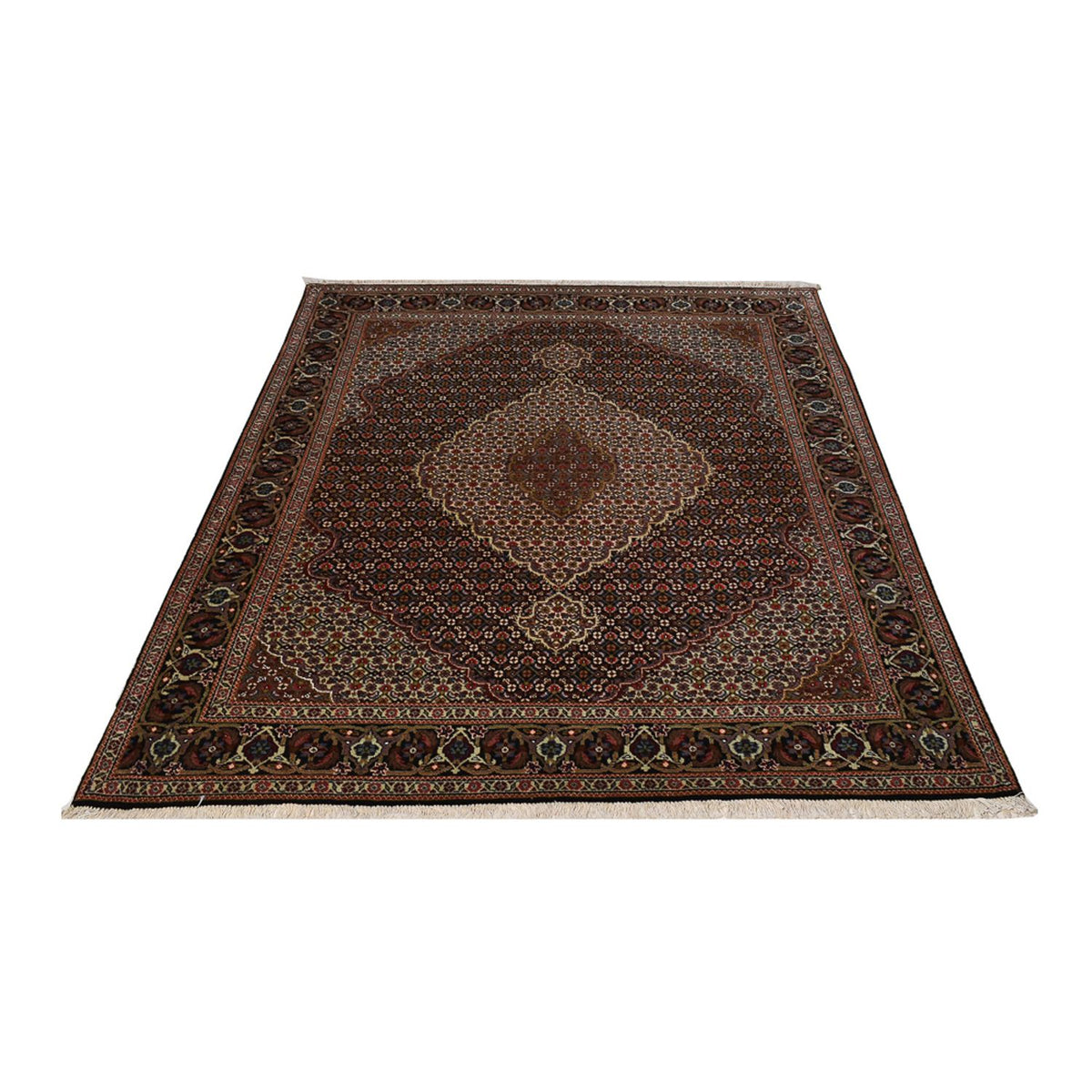 Tapis persan - Tabriz - Royal - 195 x 150 cm - marron foncé