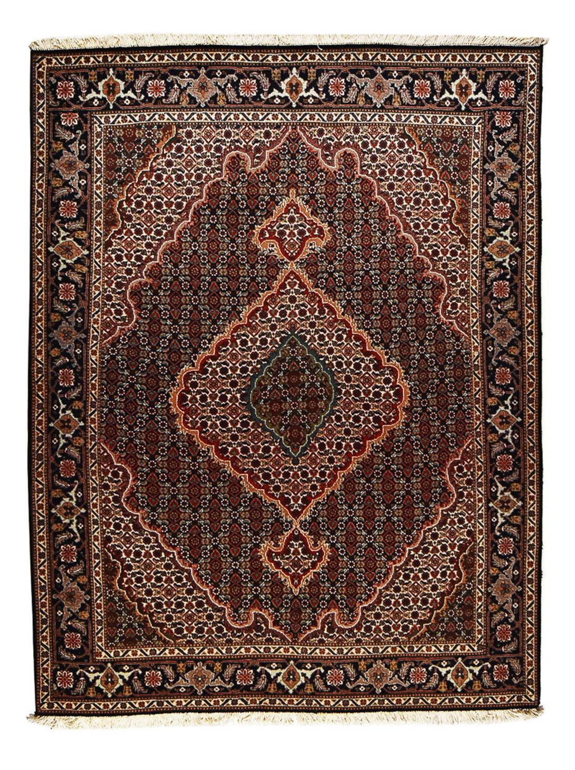 Tapis persan - Tabriz - Royal - 198 x 150 cm - marron foncé