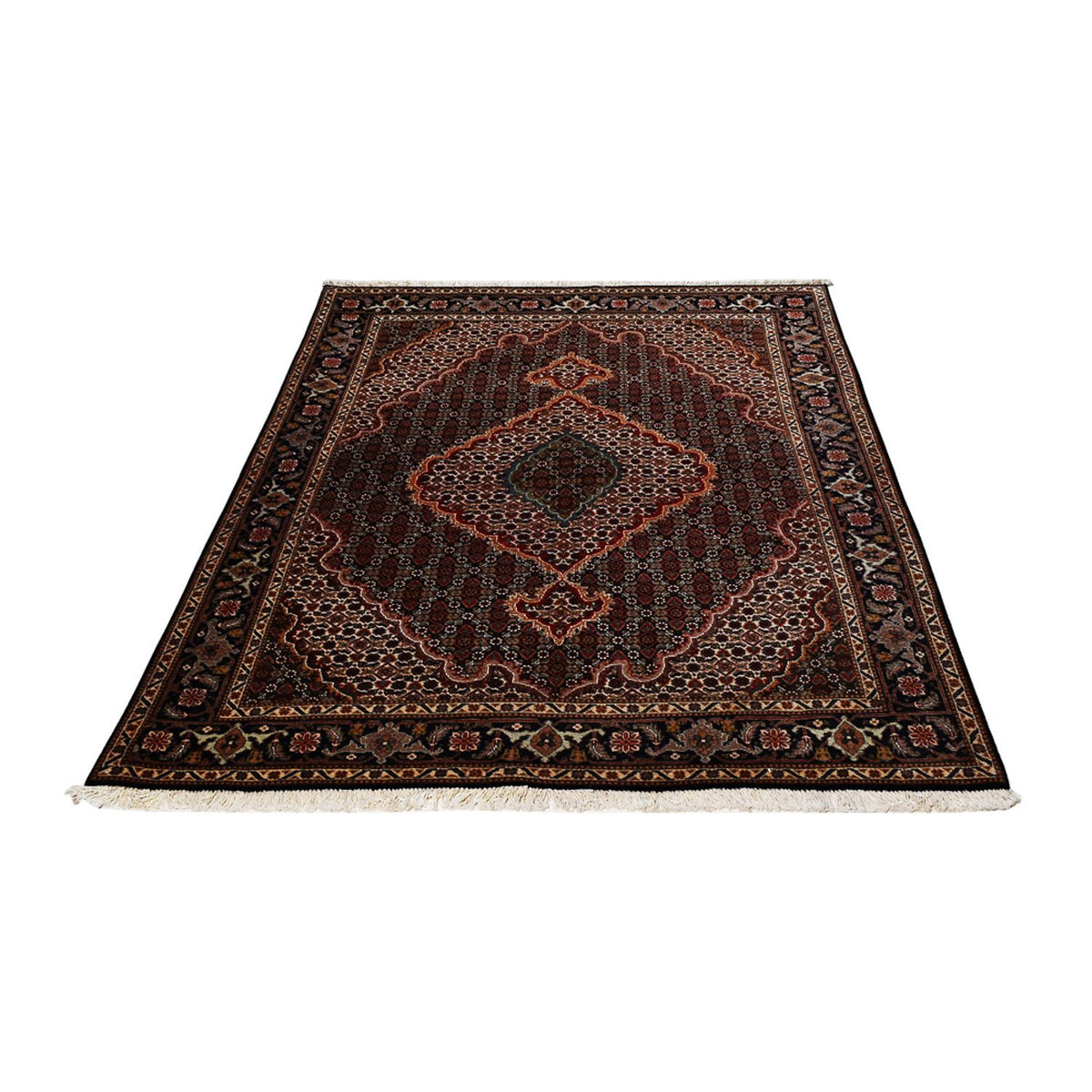 Tapis persan - Tabriz - Royal - 198 x 150 cm - marron foncé