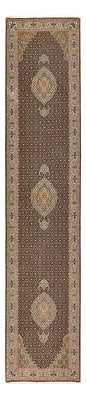Tapis de couloir Tapis persan - Tabriz - Royal - 396 x 82 cm - beige foncé