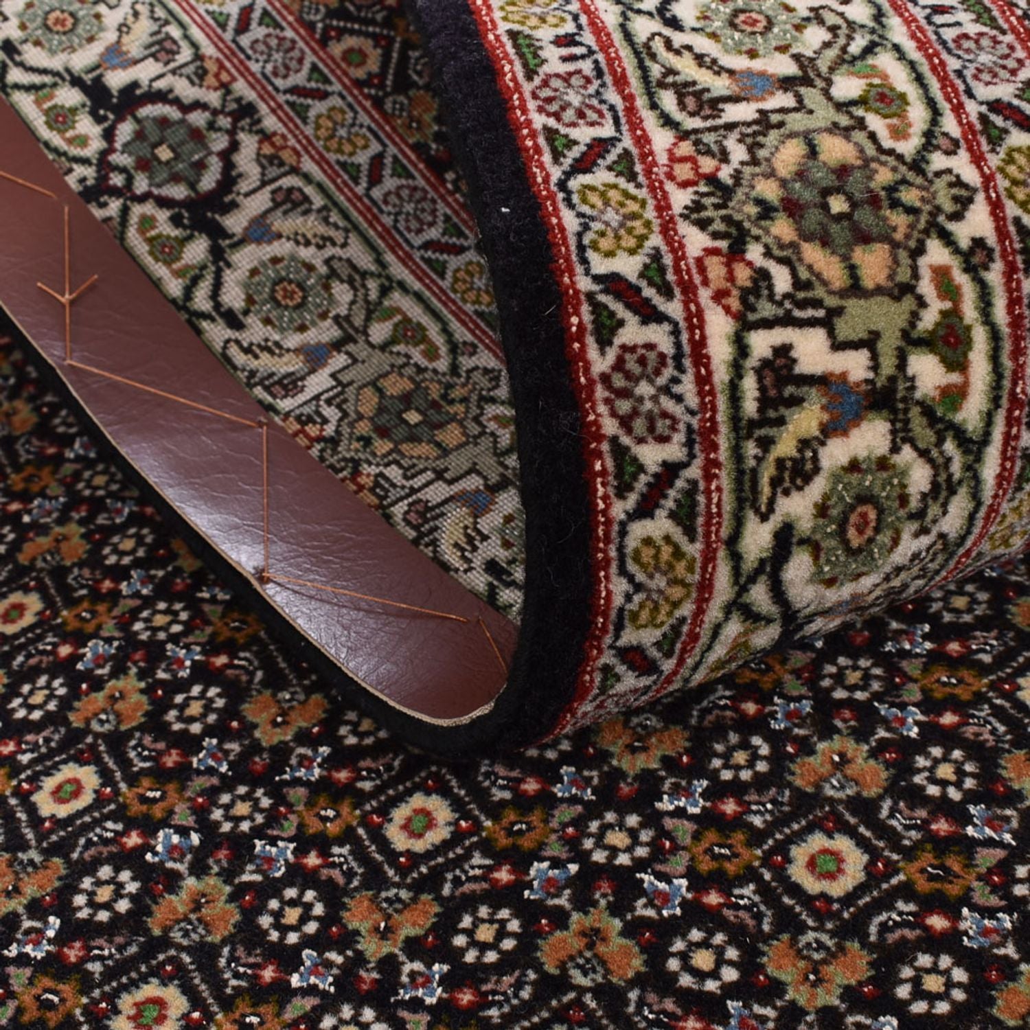 Tapis de couloir Tapis persan - Tabriz - Royal - 396 x 82 cm - beige foncé