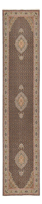 Tapis de couloir Tapis persan - Tabriz - Royal - 390 x 82 cm - beige foncé