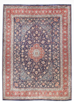 Tapis persan - Classique - 414 x 302 cm - bleu foncé