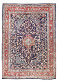 Tapis persan - Classique - 414 x 302 cm - bleu foncé