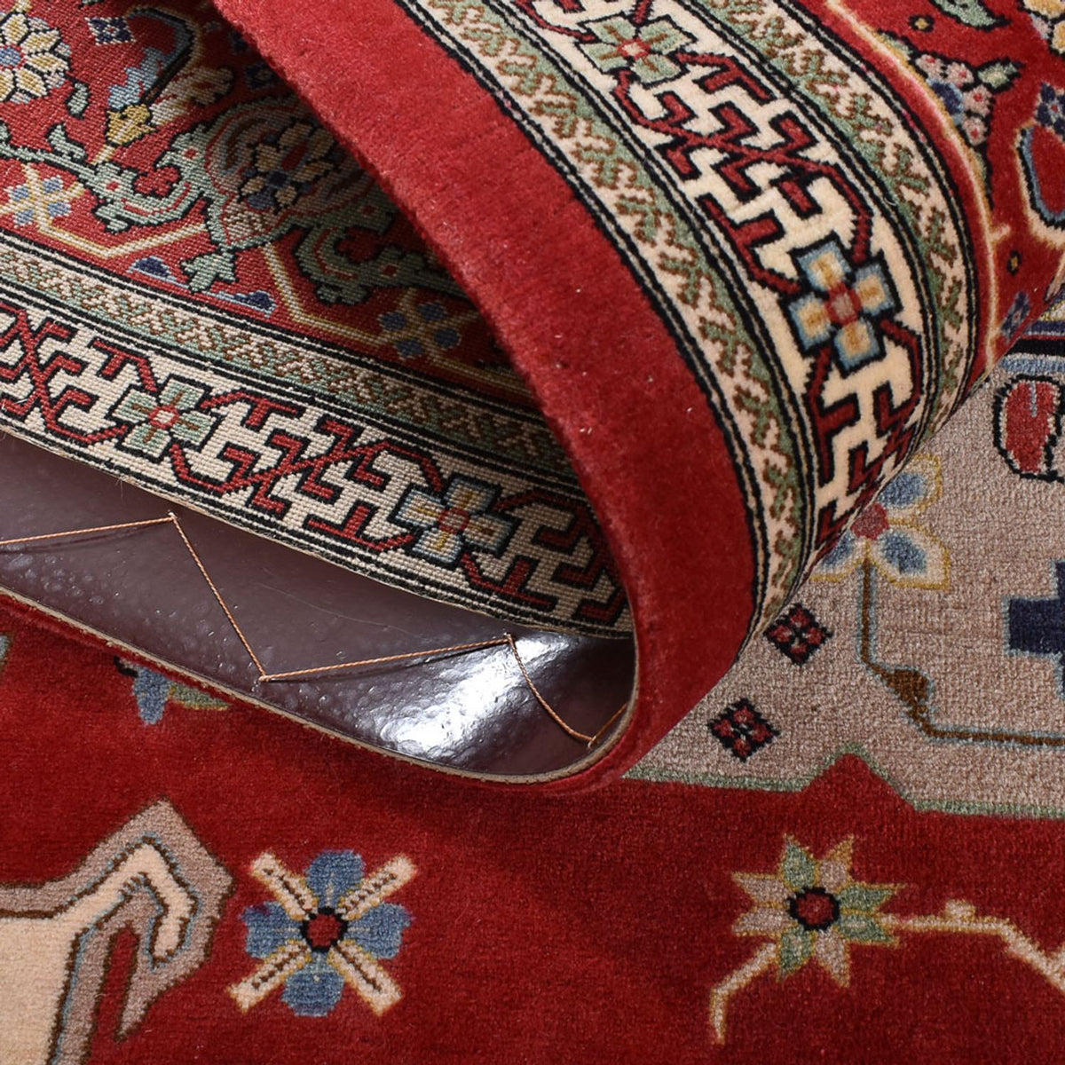 Tapis persan - Ghom - Royal - 204 x 132 cm - rouge