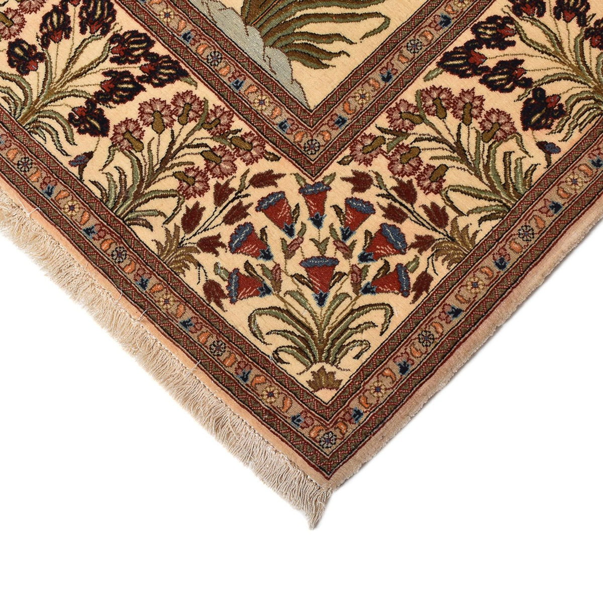 Tapis persan - Ghom - Royal - 202 x 136 cm - beige clair