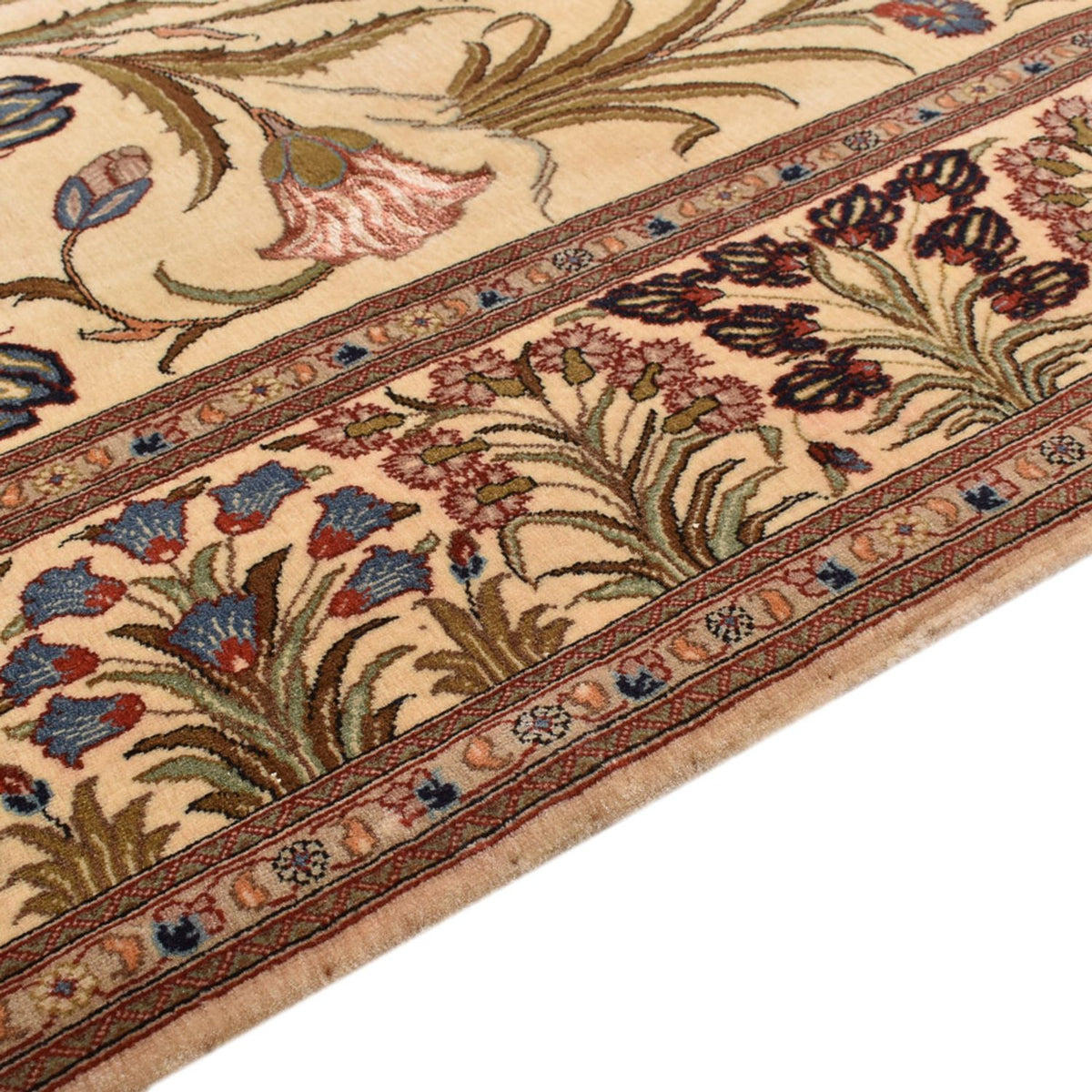 Tapis persan - Ghom - Royal - 202 x 136 cm - beige clair