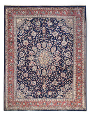 Tapis persan - Classique - 409 x 320 cm - bleu foncé