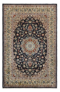 Tapis persan - Royal - Royal - 295 x 192 cm - bleu foncé