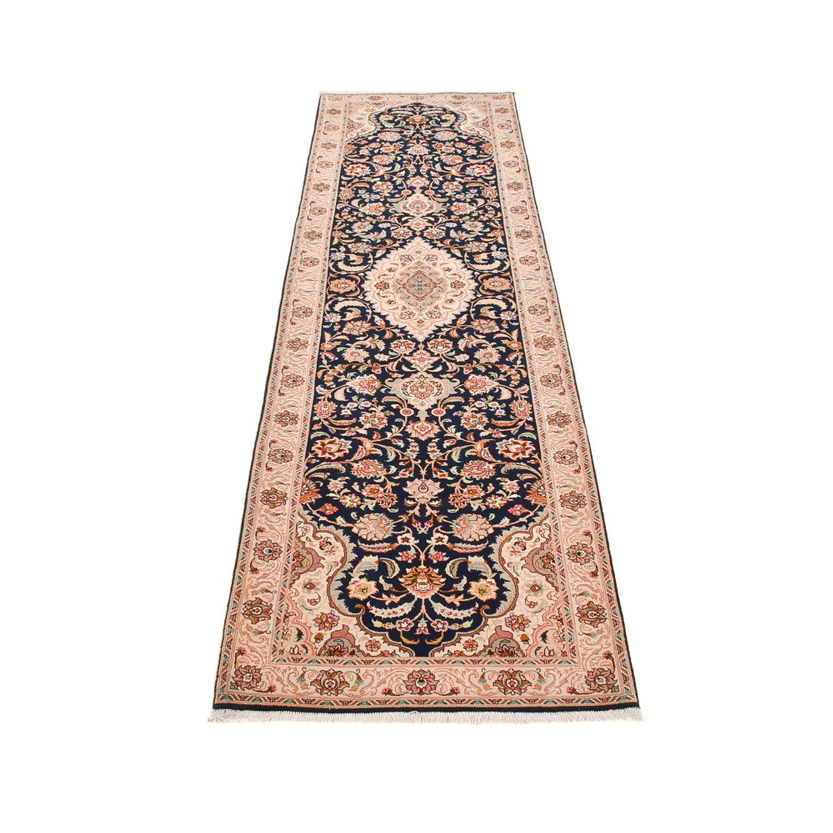 Tapis de couloir Tapis persan - Tabriz - Royal - 310 x 82 cm - bleu foncé