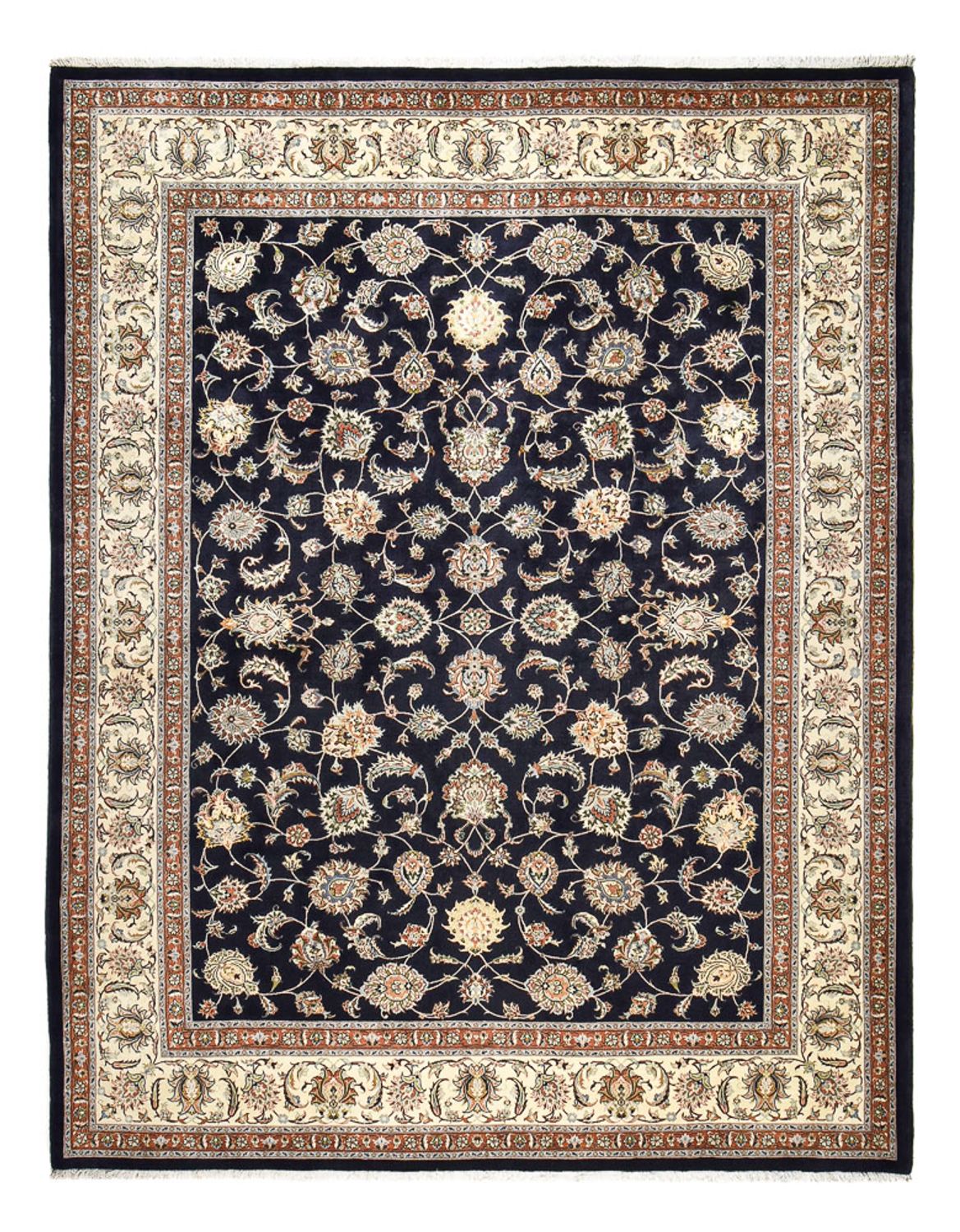Tapis persan - Classique - Royal - 391 x 304 cm - bleu foncé