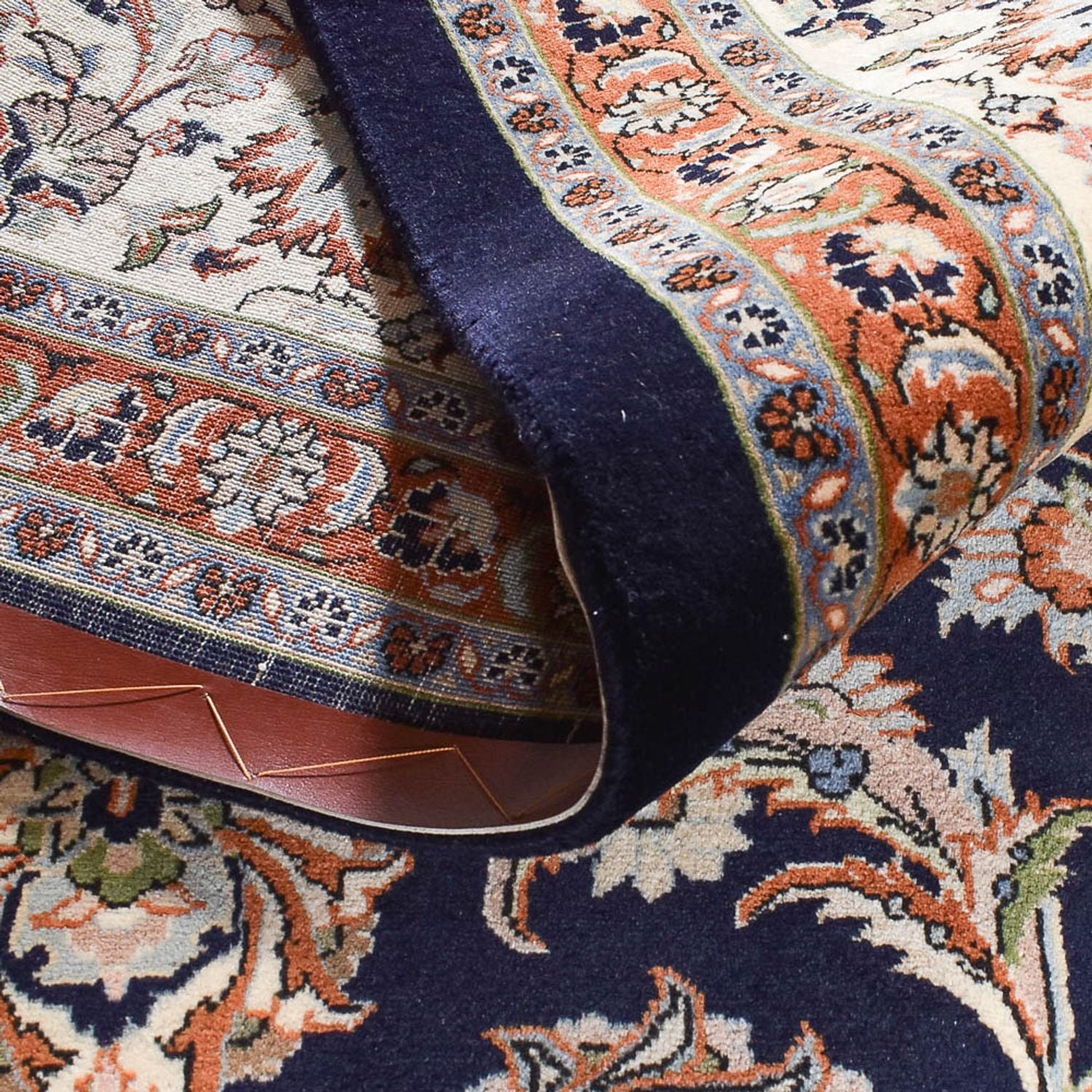 Tapis persan - Classique - 390 x 305 cm - bleu foncé