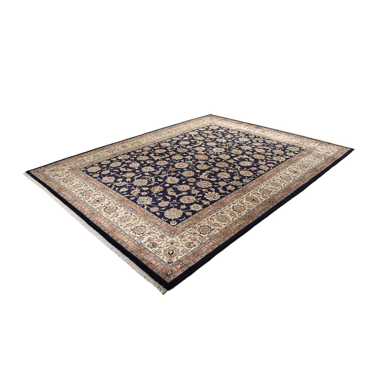 Tapis persan - Classique - Royal - 391 x 302 cm - bleu foncé