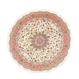 Tapis persan - Tabriz - Royal ronde  - 200 x 200 cm - crème
