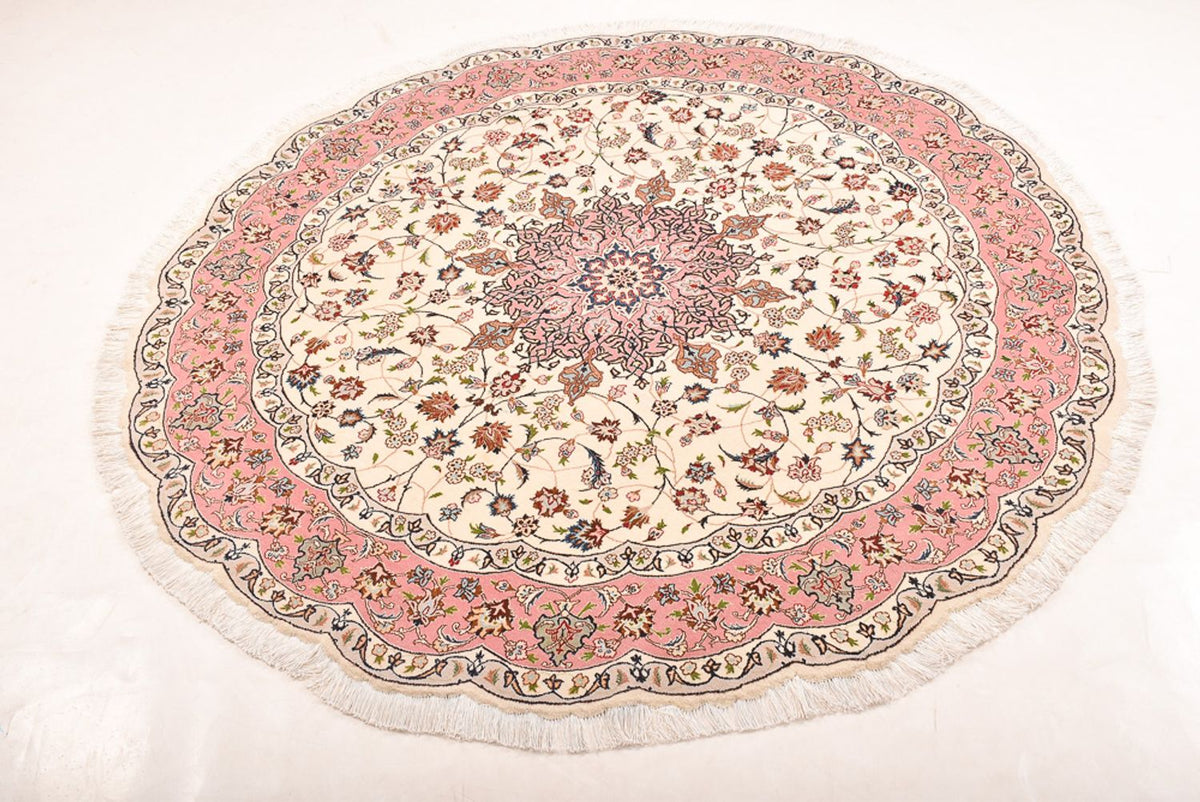 Tapis persan - Tabriz - Royal ronde  - 200 x 200 cm - crème