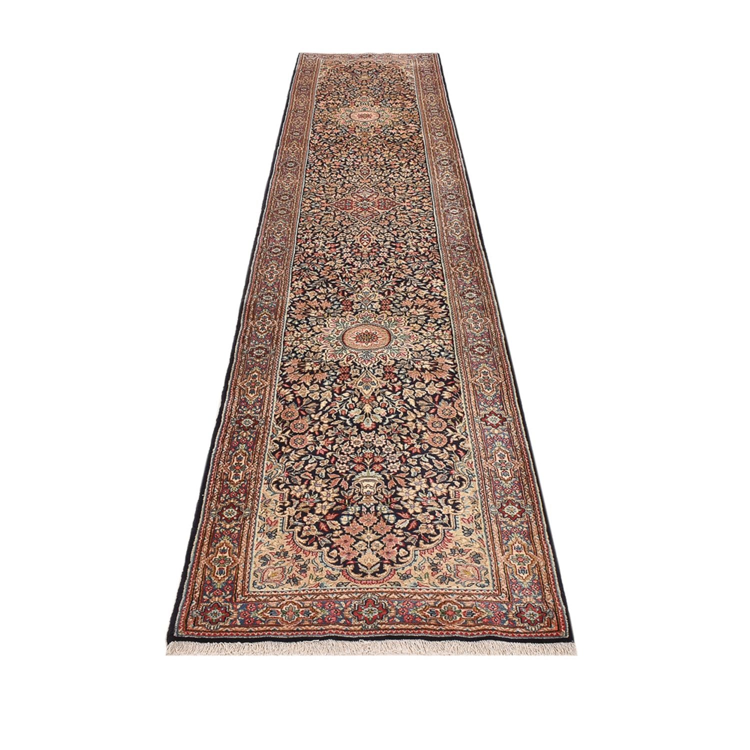 Tapis de couloir Tapis persan - Royal - 420 x 83 cm - beige foncé